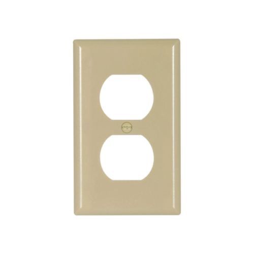 Eaton Duplex receptacle wallplate, Ivory, Duplex receptacle Cutout, Thermoset, Single- gang, Standard 2132-V