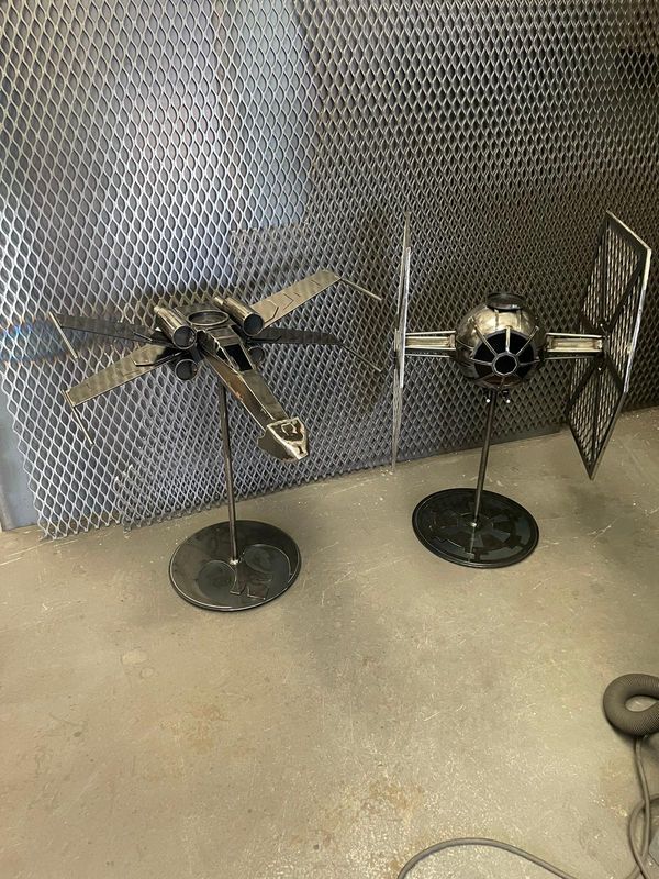 LARGE X WING &amp; TIE FIGHTER CANDLESTICKS
