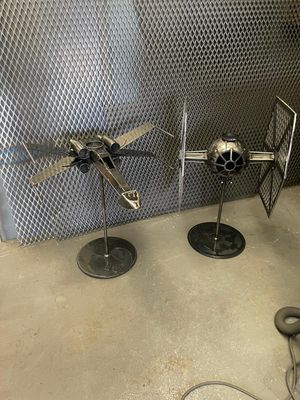 LARGE X WING &amp; TIE FIGHTER CANDLESTICKS