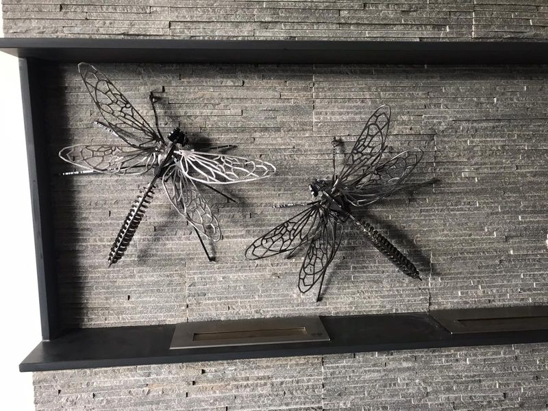 Metallic Dragonflies Sculpture