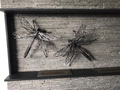 Metallic Dragonflies Sculpture