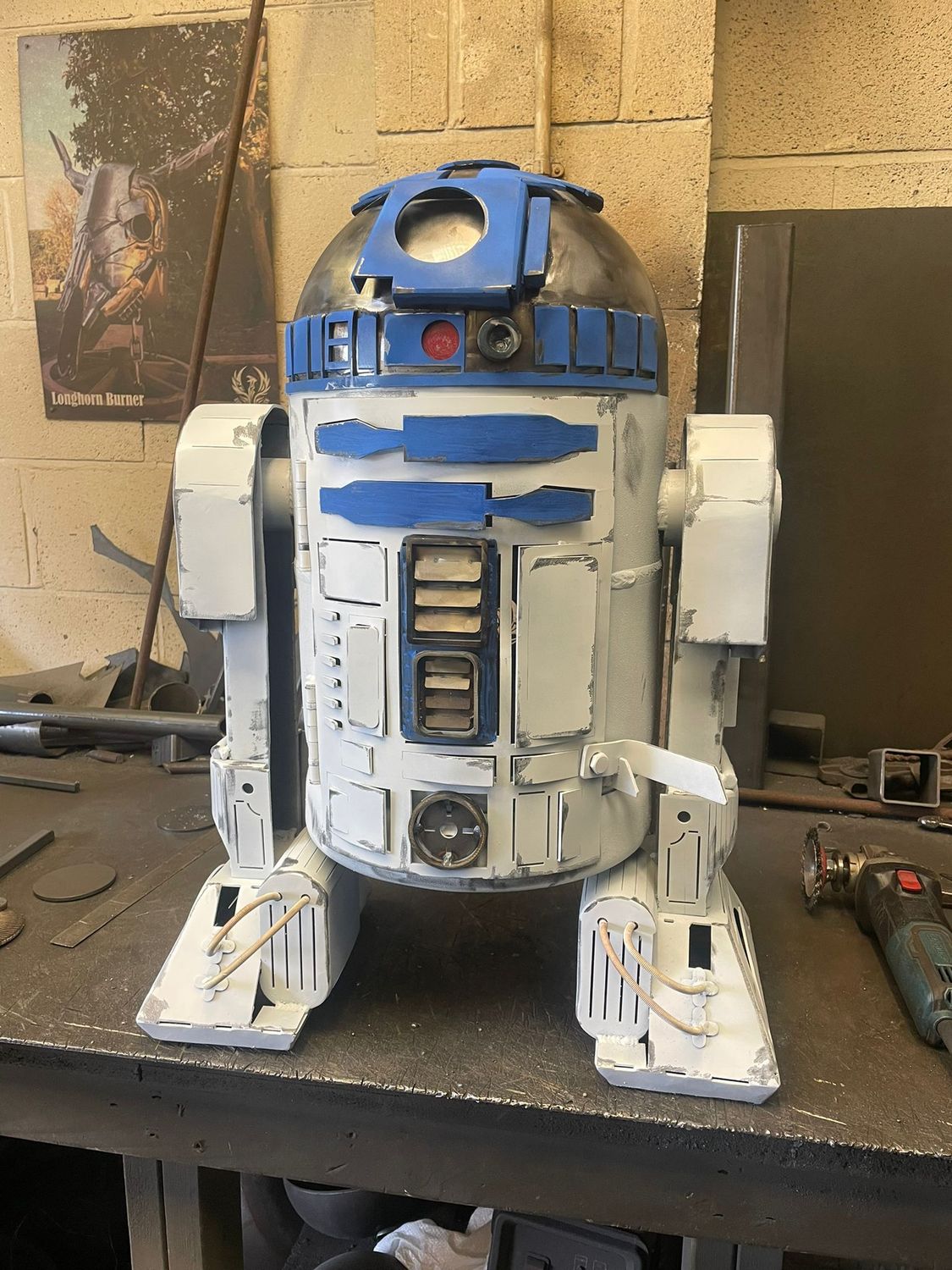 Painted R2D2 Wood Burner