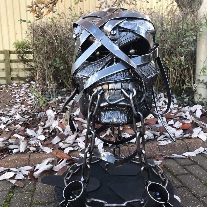 Iron Maiden Powerslave Eddie Wood Burner &amp; Grill