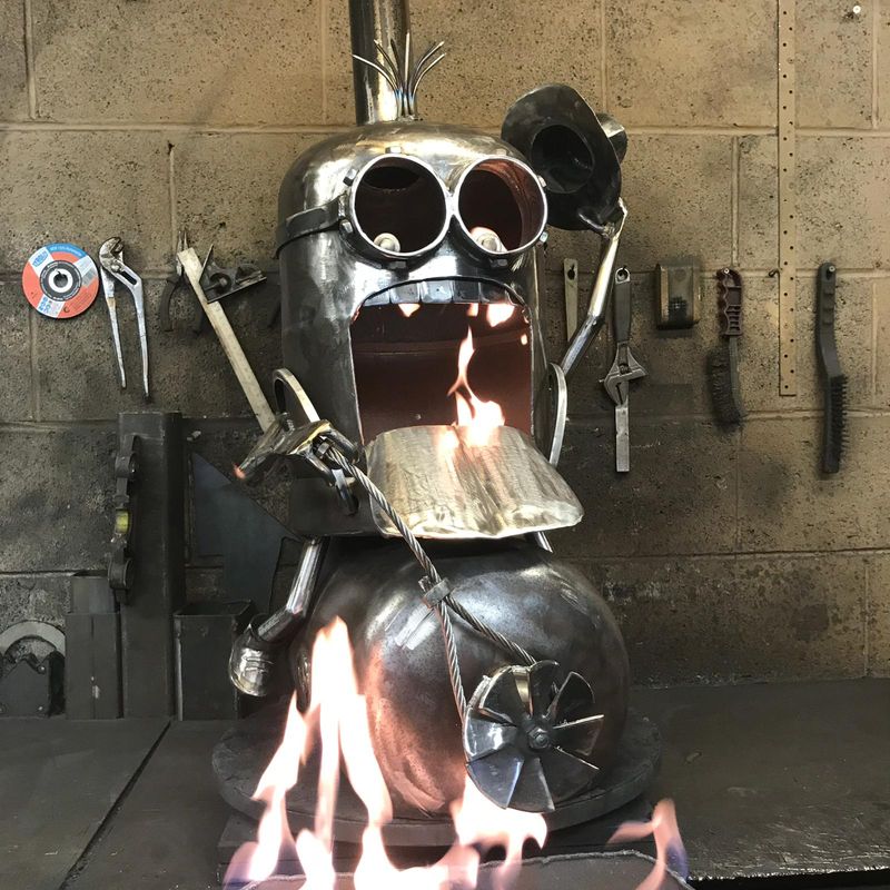 Minion &#39;Bomb Riding&#39; Wood Burner