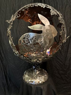 Spring Time Bunnies - 500mm Fire Globe