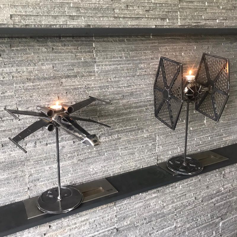 TIE FIGHTER &amp; X WING CANDLESTICKS