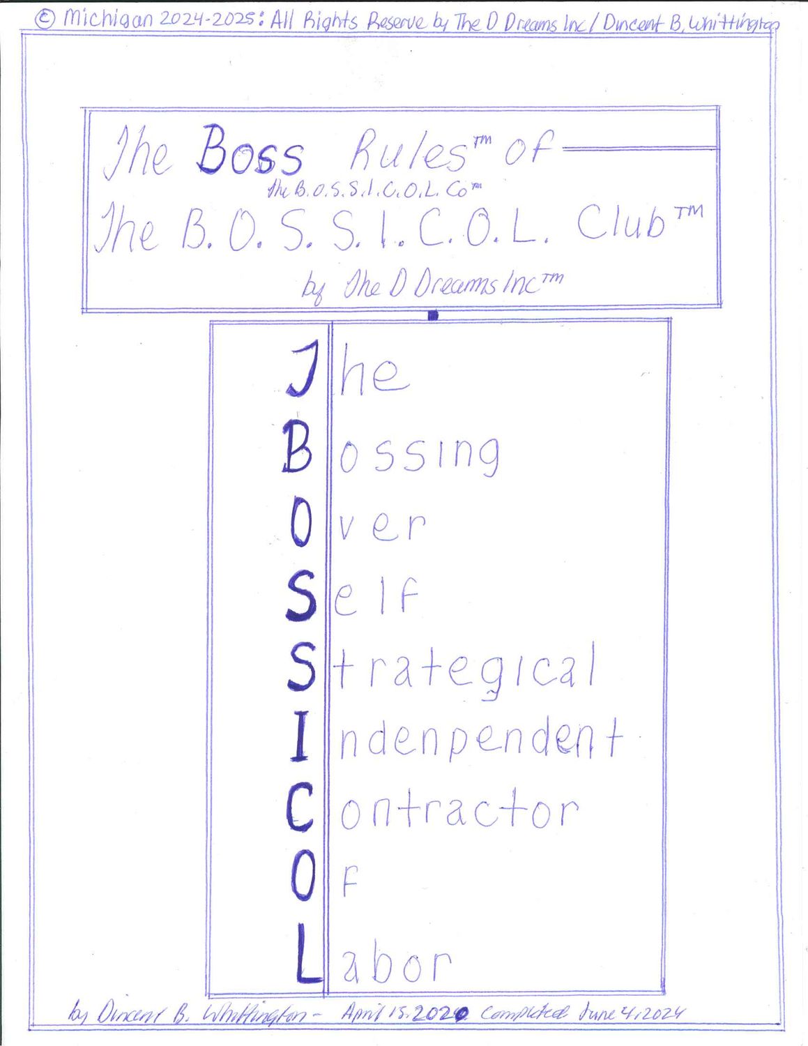 The Boss Rules TM of The B.O.S.S.I.C.O.L. Co TM by TheDdreamsInc TM