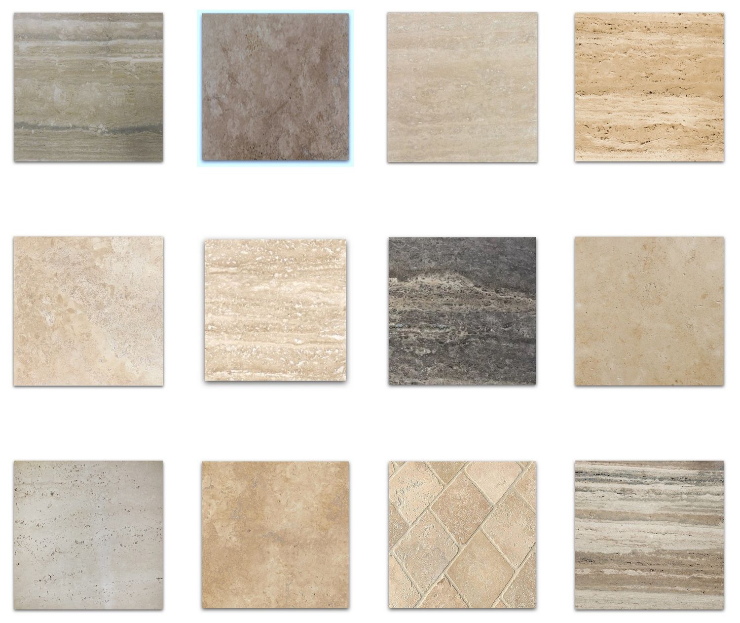 Travertine Tile Samples – Choose Size, Type, Cut, Finish and Surface Effect