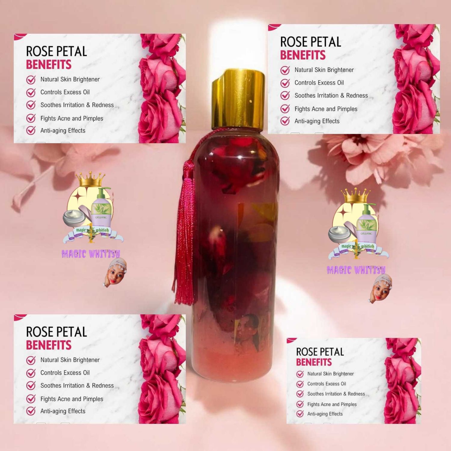 Arbutin Magic Face &amp;Body oil - 200ml with Rose Petal 
