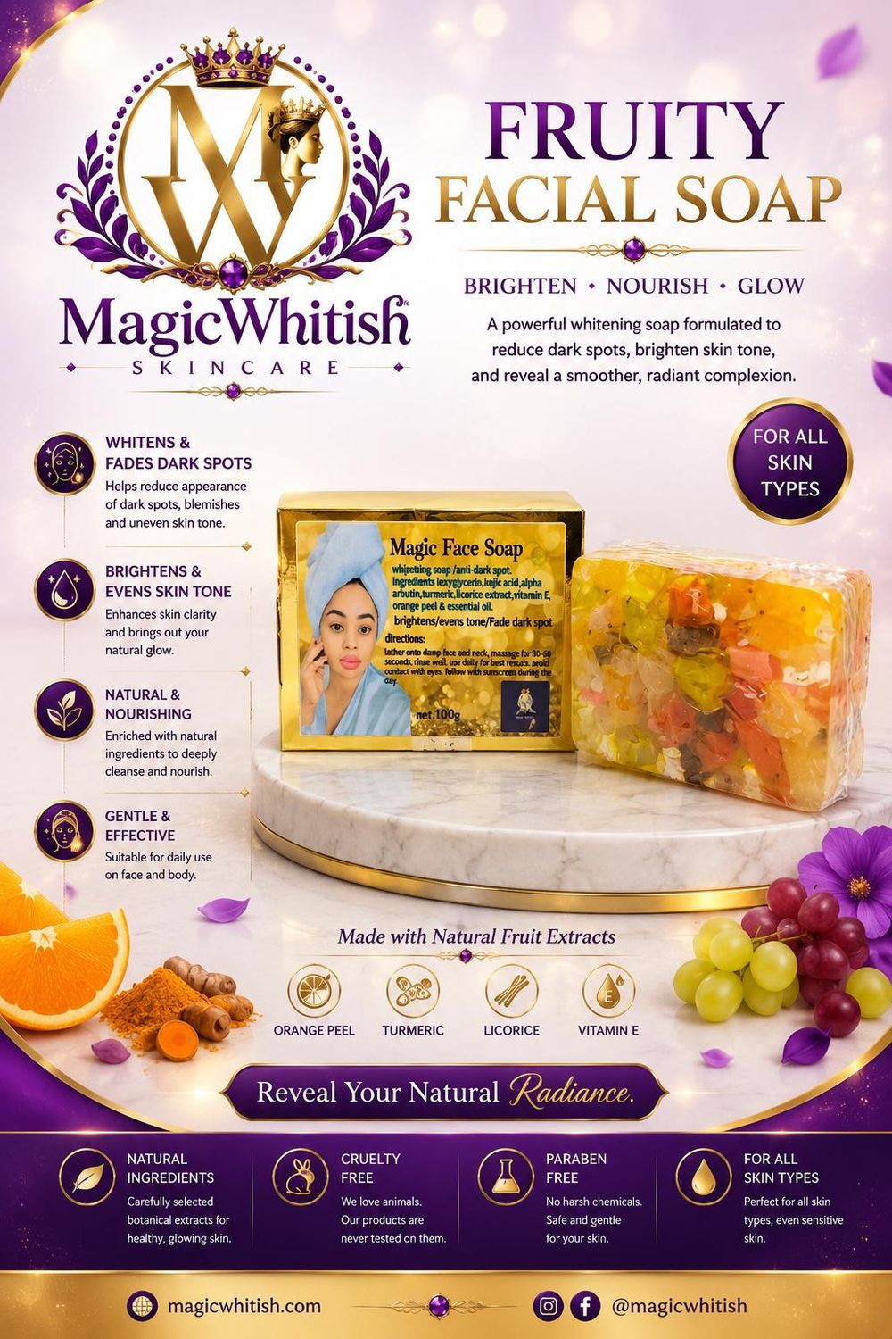 Magic Lightening Face soap, COLLAGEN 