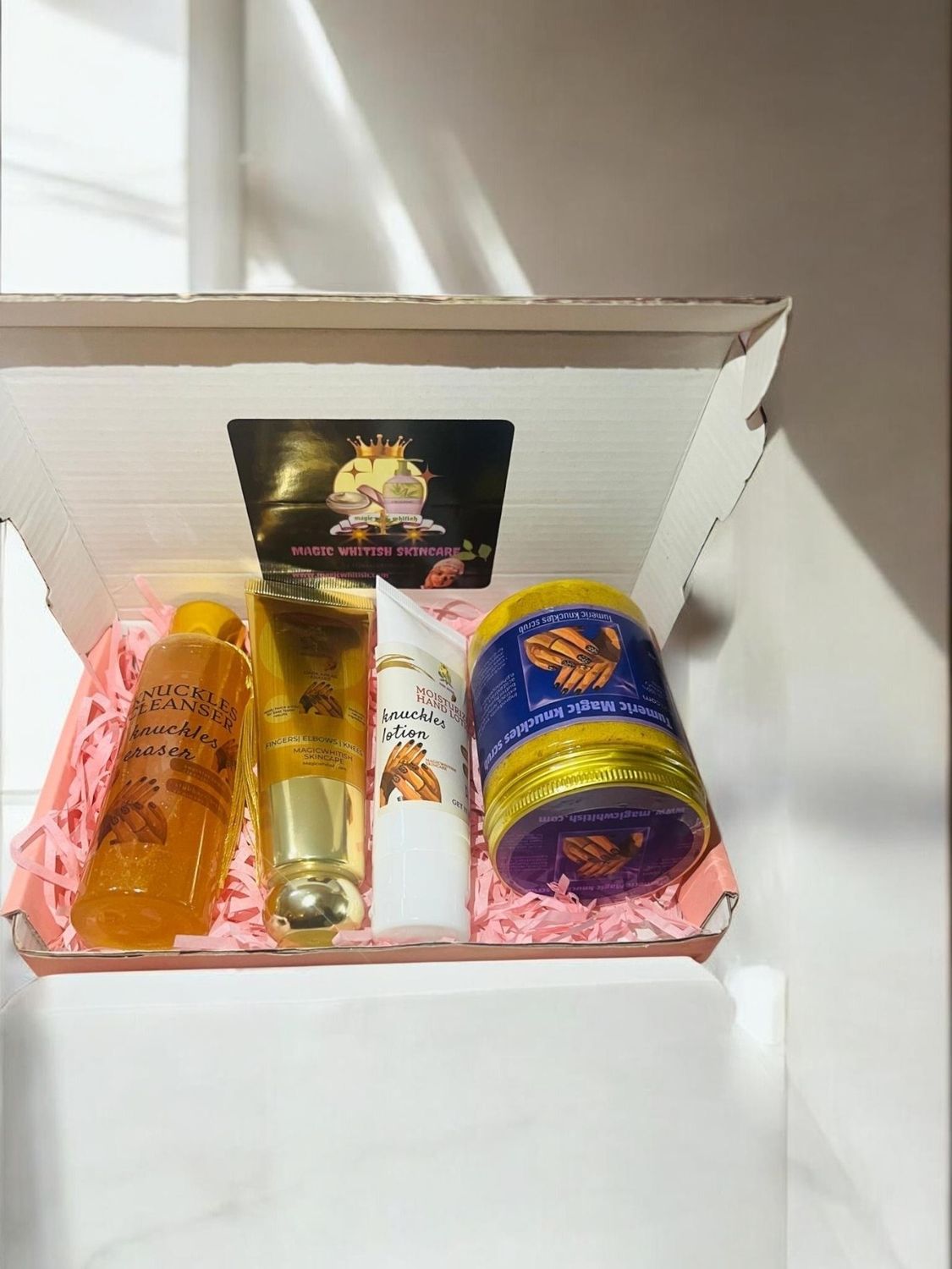 Dark knuckles cleanser,serum and scrub + free hand lotion moisturizer