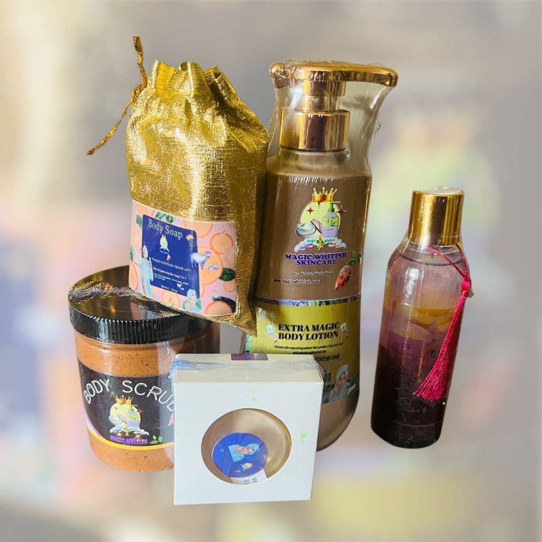 Whitening set with skin glow body oil