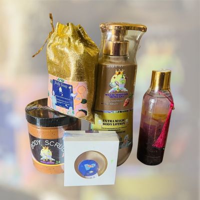 Whitening set with skin glow body oil