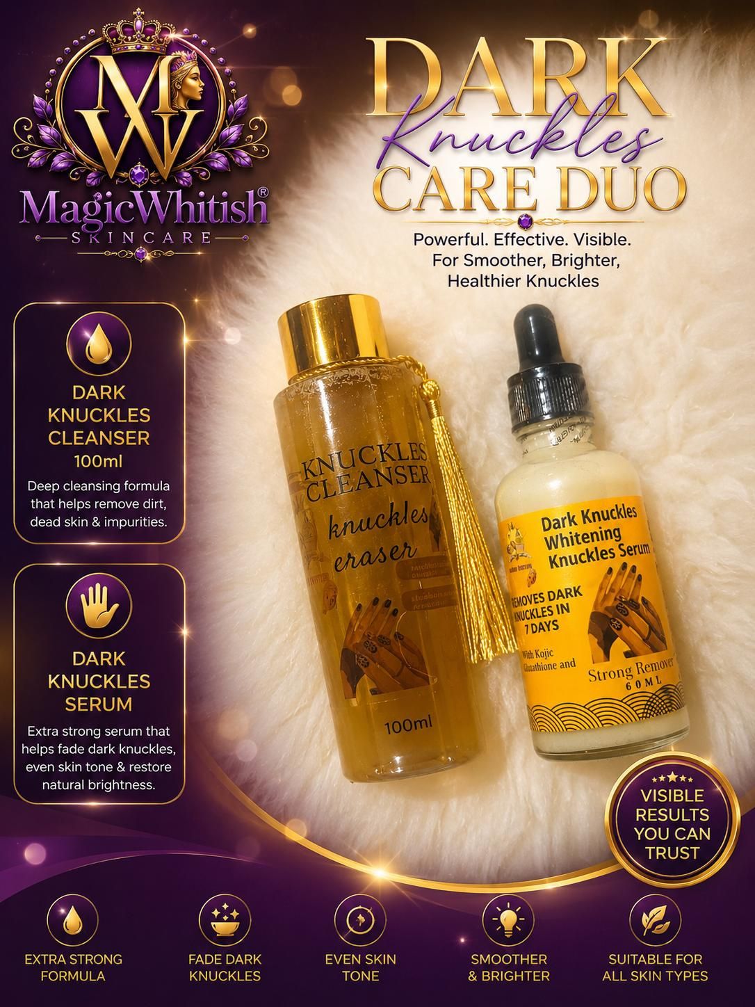 Dark knuckles cleanser and serum