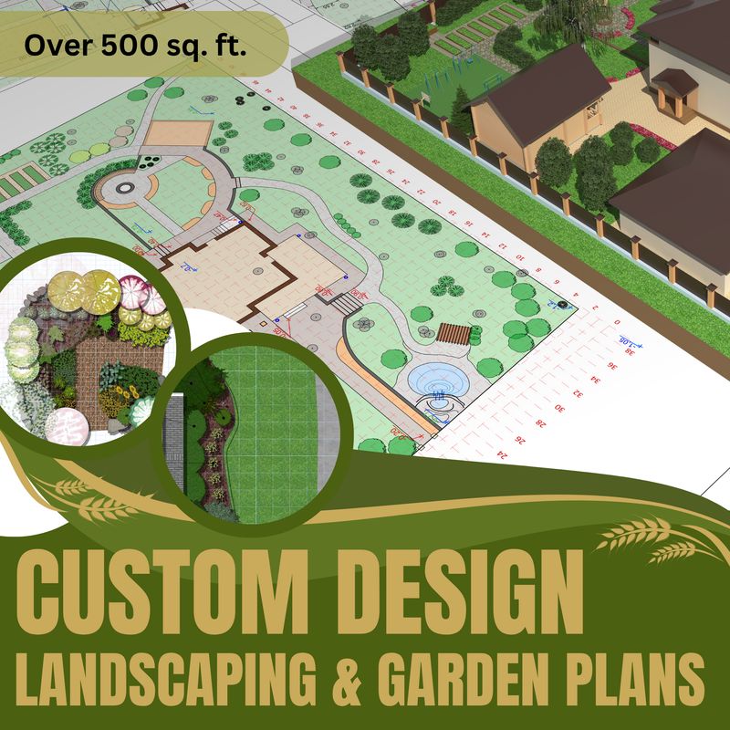 Professional Garden Design – Custom Landscape Plan with Plant List &amp; Grid Layout