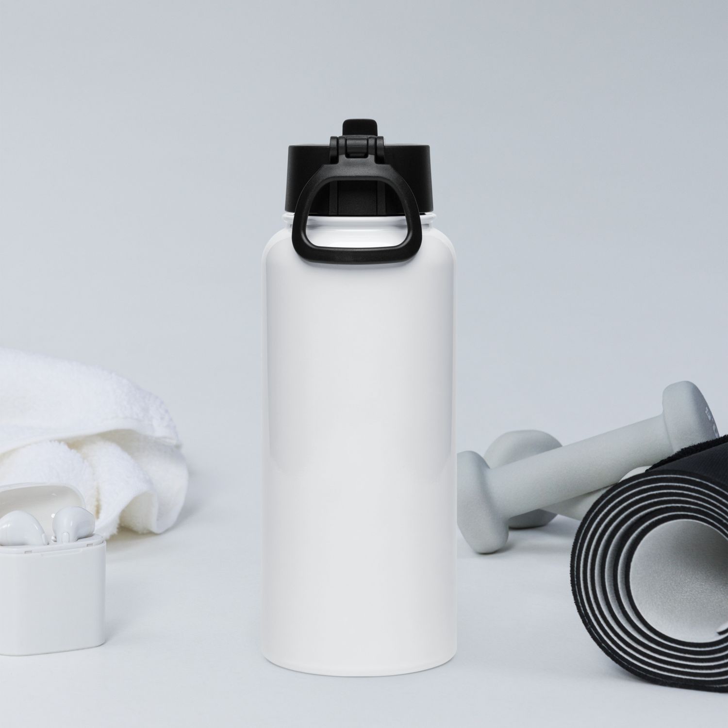White Hill Gardens Stainless steel water bottle with a straw lid