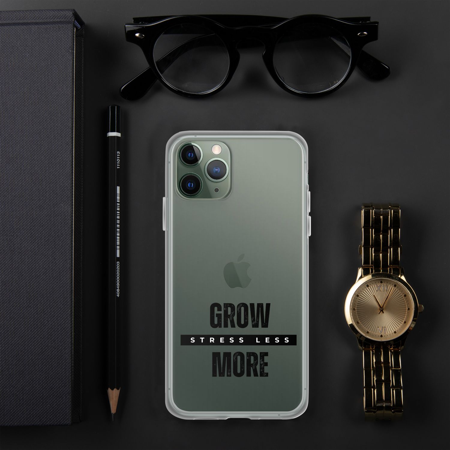 White Hill Gardens &quot;Grow More, Stess Less&quot; Clear Case for iPhone®