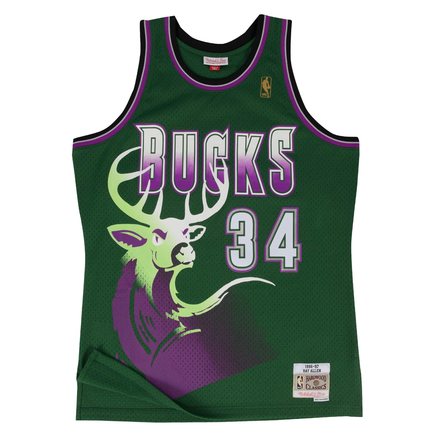 MITCHELL &amp; NESS MILWAUKEE BUCKS RAY ALLEN &#39;96-97 ALTERNATE SWINGMAN JERSEY