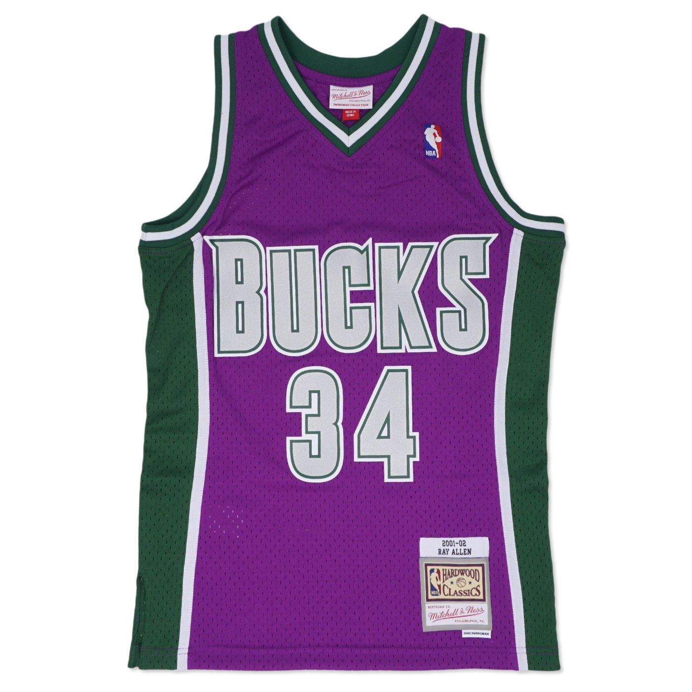MITCHELL &amp; NESS MILWAUKEE BUCKS RAY ALLEN &#39;01-02 SWINGMAN JERSEY  
