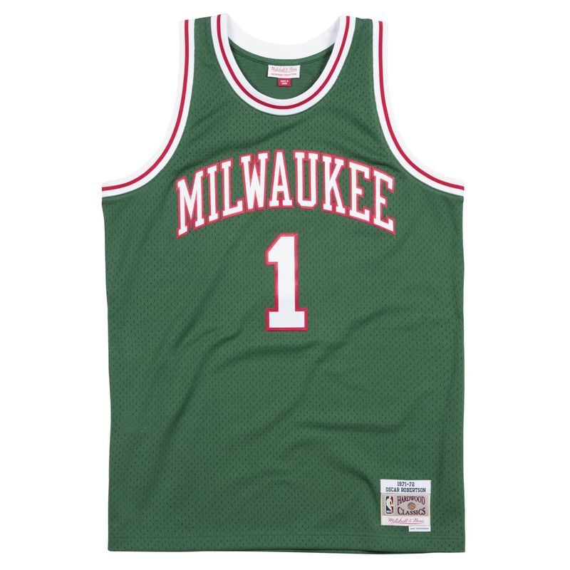 MITCHELL &amp; NESS MILWAUKEE BUCKS OSCAR ROBERTSON ROAD &#39;71-72 SWINGMAN JERSEY 