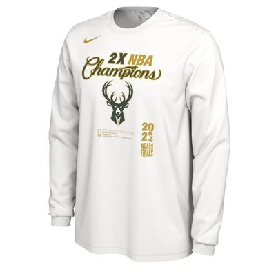 NIKE BUCKS NBA CHAMPIONS LOCKER ROOM LONG SLEEVE TEE 