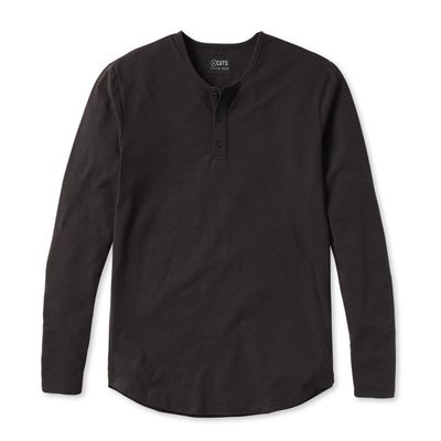 CUTS AO HENLEY CURVE HEM LONG SLEEVE  