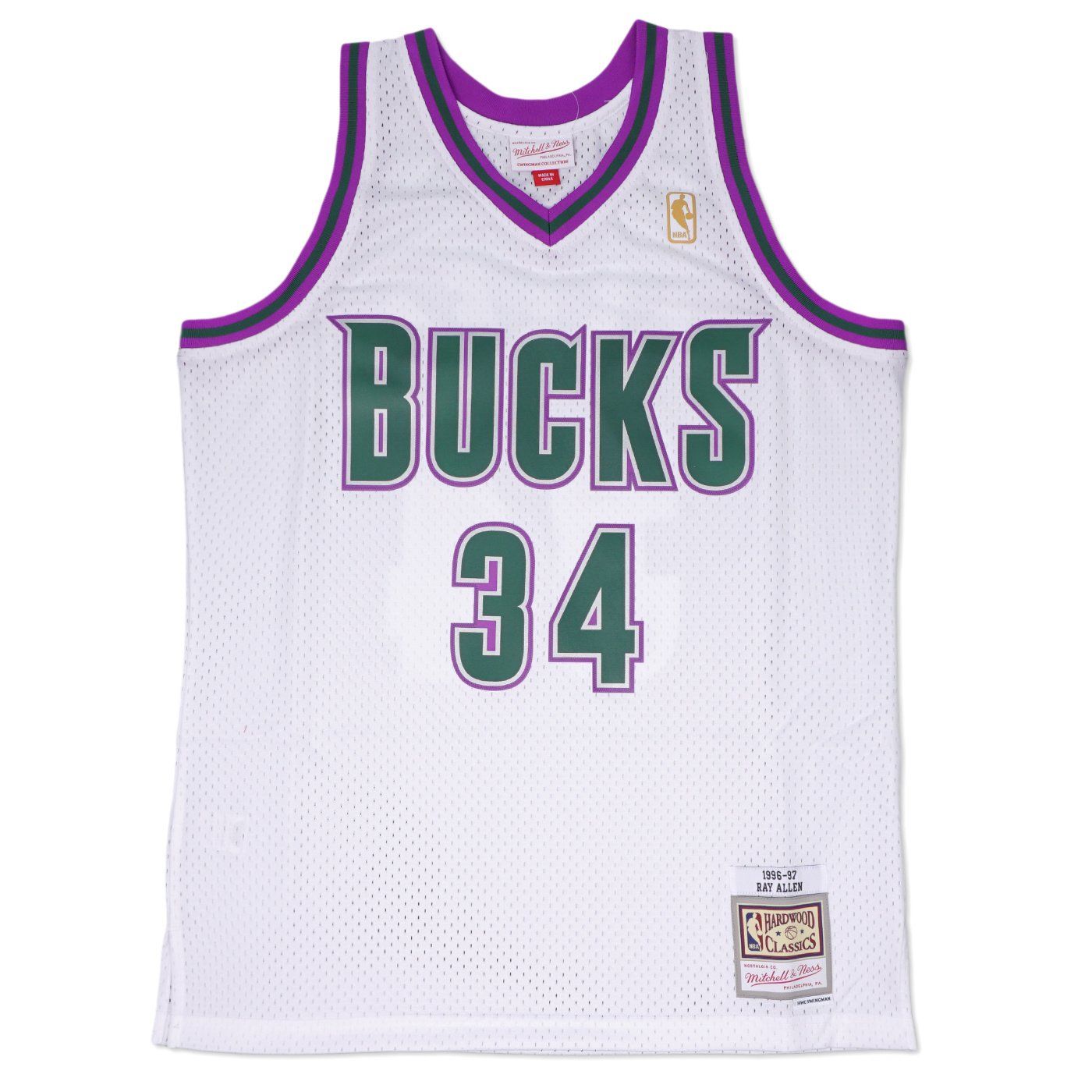 MITCHELL &amp; NESS MILWAUKEE BUCKS RAY ALLEN &#39;96-97 HOME SWINGMAN JERSEY  