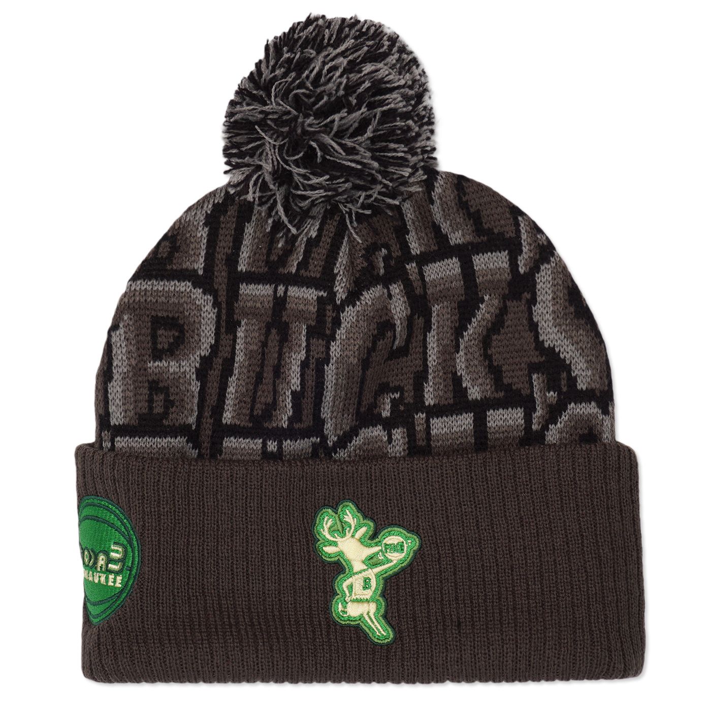 MITCHELL &amp; NESS X MODA3 BUCKS HOMECOURT BANGO POM BEANIE