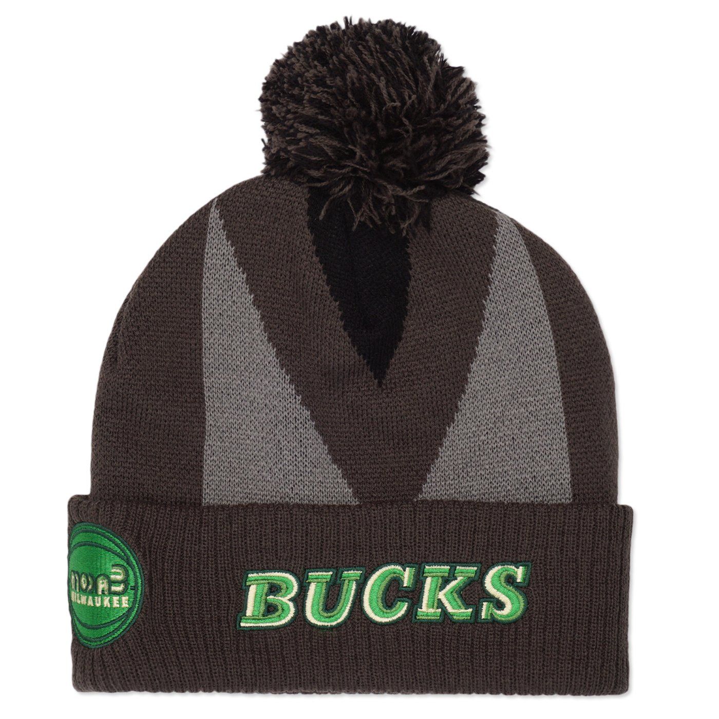 MITCHELL &amp; NESS X MODA3 BUCKS HOMECOURT WORDMARK POM BEANIE