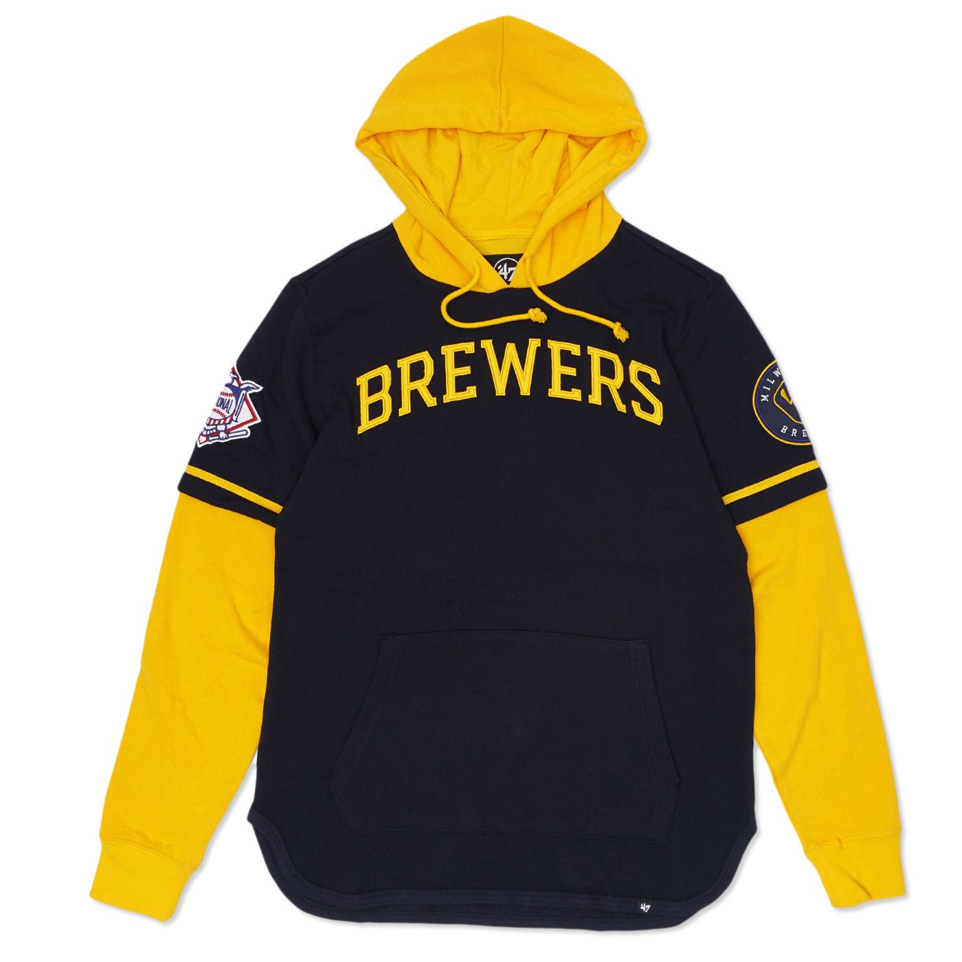 ‘47 BRAND BREWERS TRIFECTA SHORTSTOP PULLOVER HOODIE  