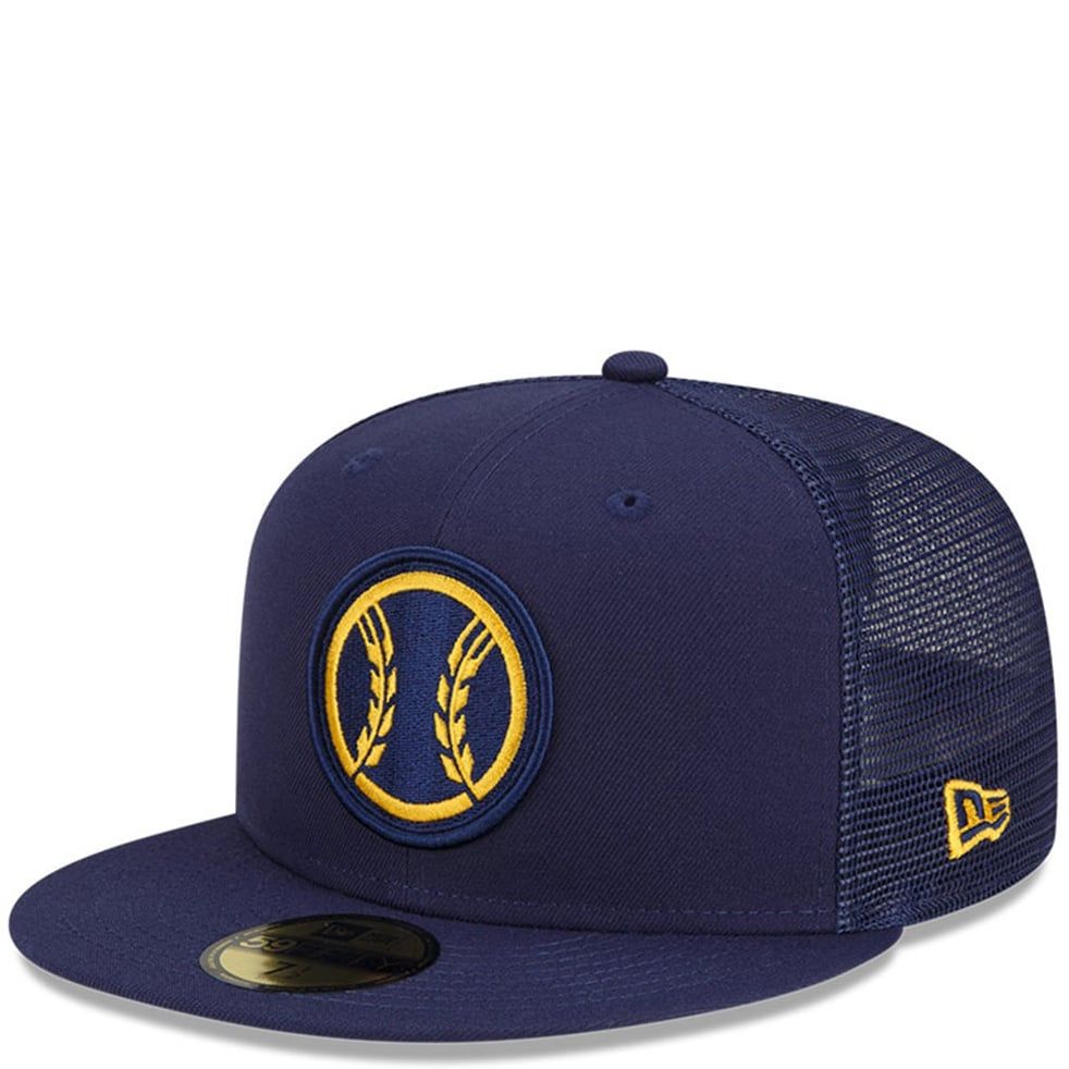 NEW ERA MILWAUKEE BREWERS &#39;22 BP 59FIFTY FITTED TRUCKER HAT  