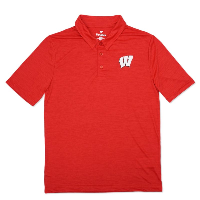 FANATICS WISCONSIN BADGERS PRIMARY LOGO POLO   