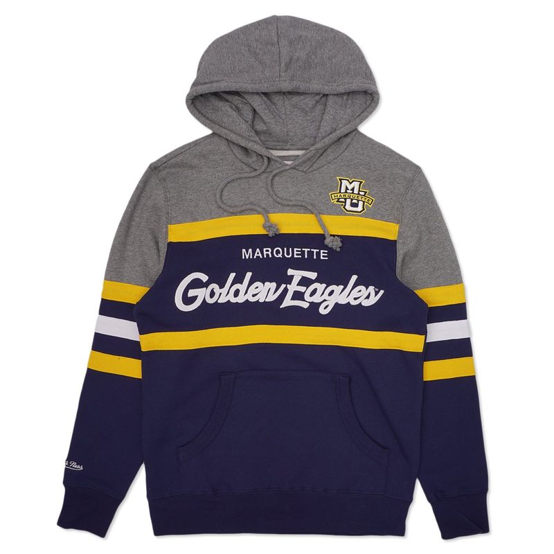 MITCHELL &amp; NESS MARQUETTE HEAD COACH PULLOVER HOODIE   