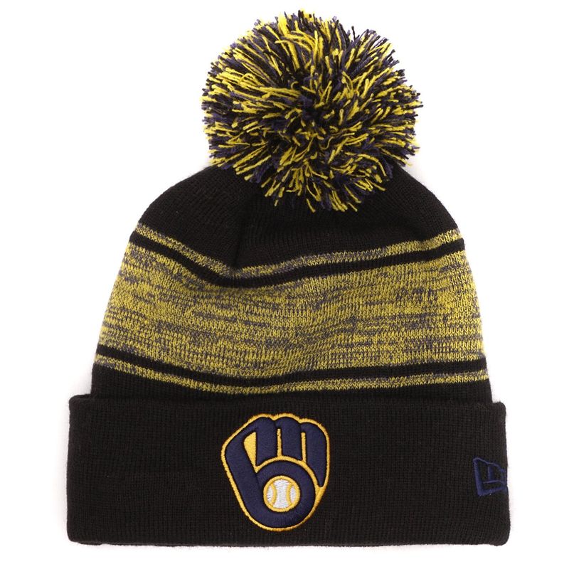 NEW ERA MILWAUKEE BREWERS CHILLED KNIT POM BEANIE 