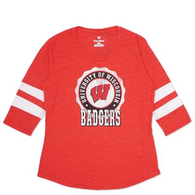 FANATICS WISCONSIN BADGERS WOMEN&#39;S DRIVE FORWARD RAGLAN TEE 
