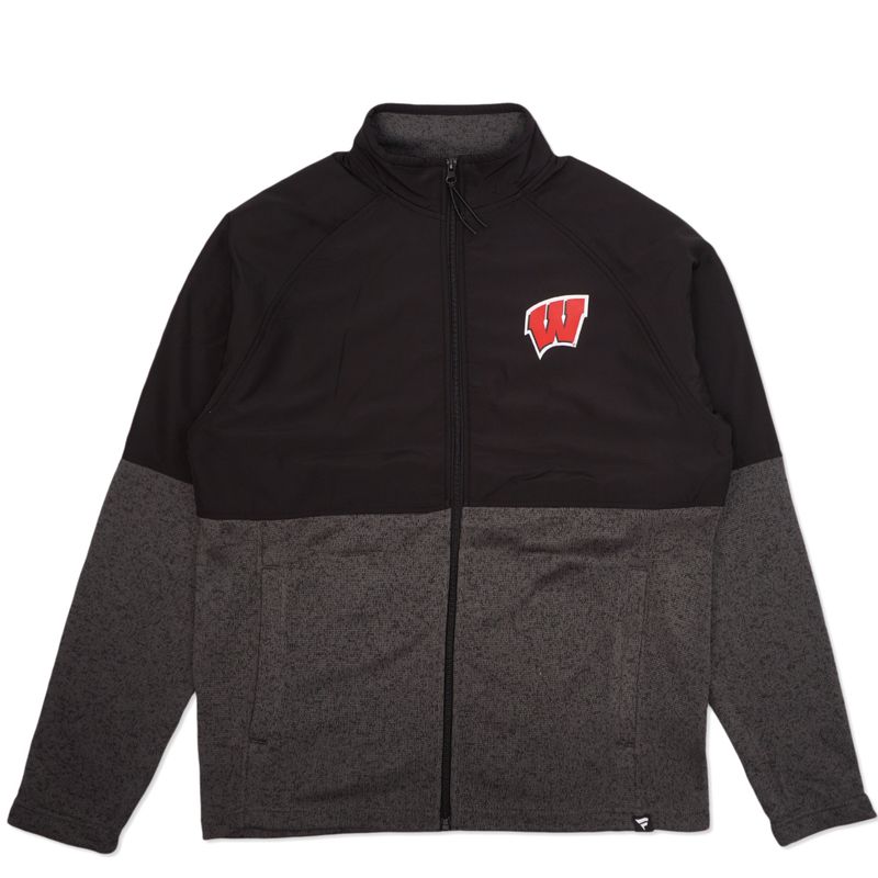 FANATICS WISCONSIN BADGERS DURABLE FLEECE FULL-ZIP JACKET     