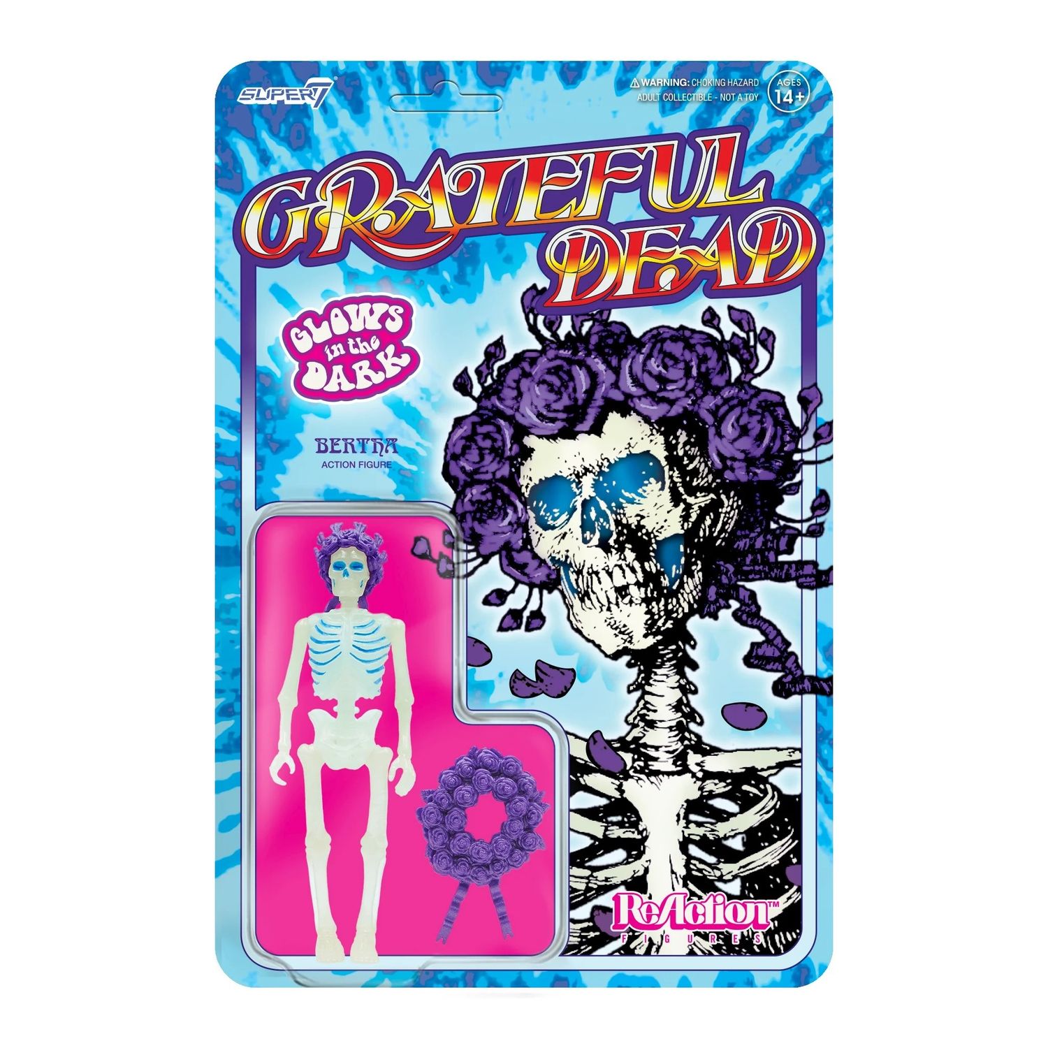 SUPER 7 GRATEFUL DEAD REACTION FIGURE - BERTHA (GLOW)