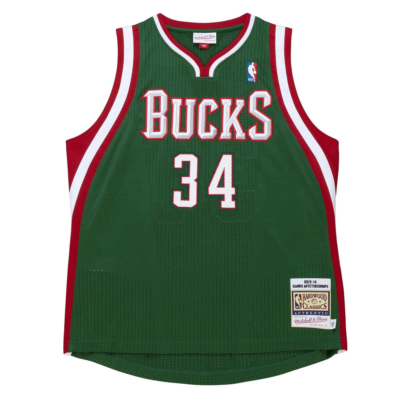 MITCHELL &amp; NESS MILWAUKEE BUCKS GIANNIS &#39;13-14 AUTHENTIC ROAD JERSEY  