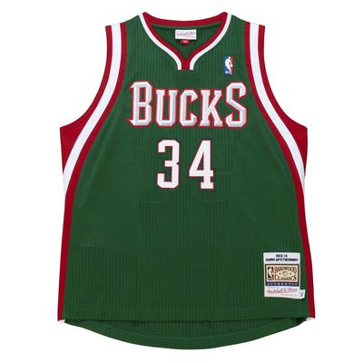 MITCHELL &amp; NESS MILWAUKEE BUCKS GIANNIS &#39;13-14 AUTHENTIC ROAD JERSEY  