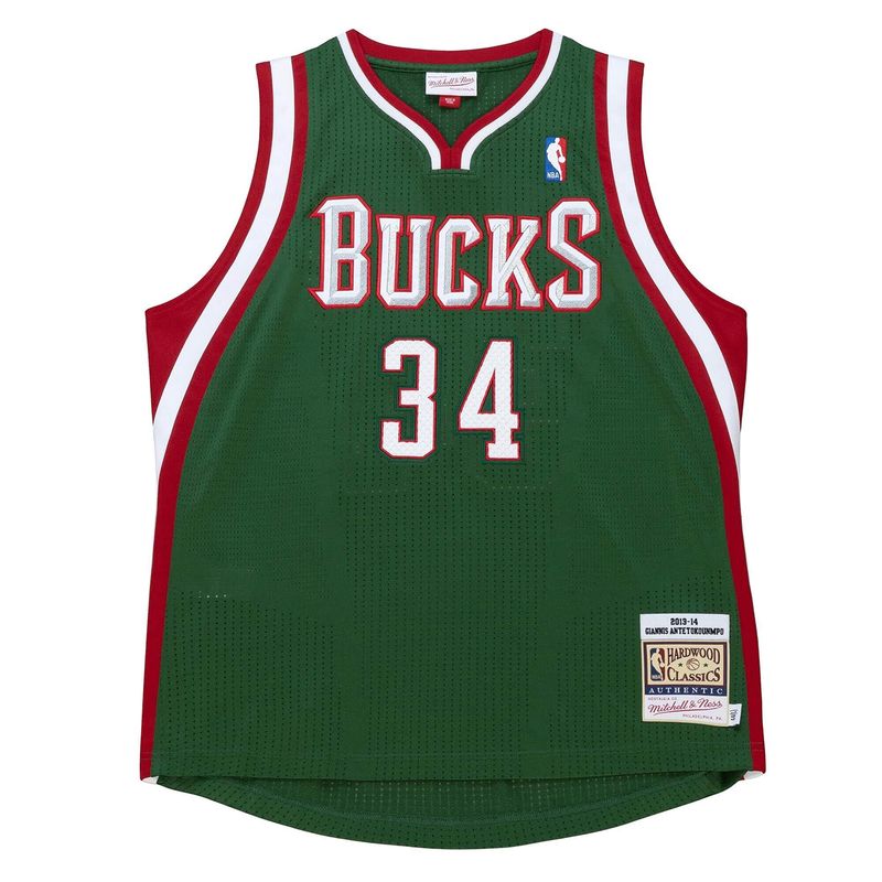 MITCHELL &amp; NESS MILWAUKEE BUCKS GIANNIS &#39;13-14 AUTHENTIC ROAD JERSEY  