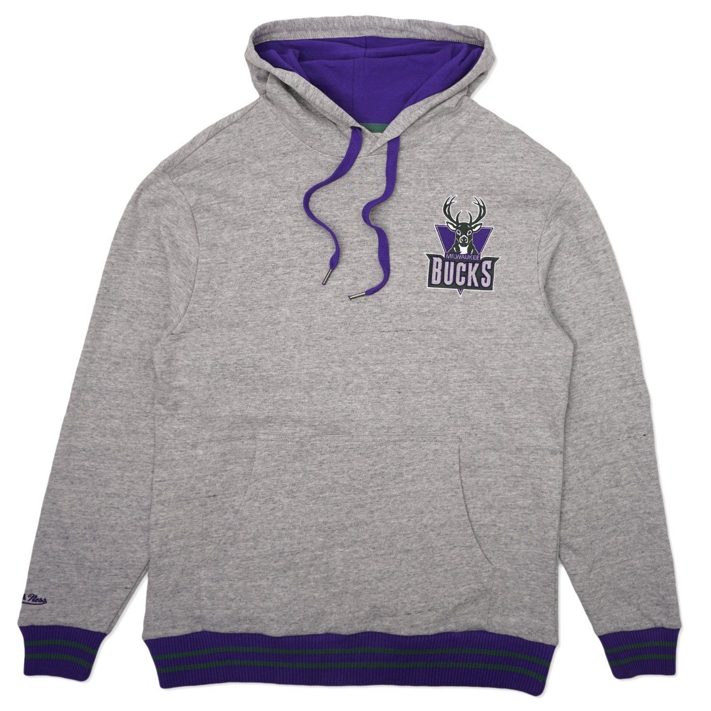 MITCHELL &amp; NESS MILWAUKEE BUCKS CLASSIC FRENCH TERRY PULLOVER HOODIE     