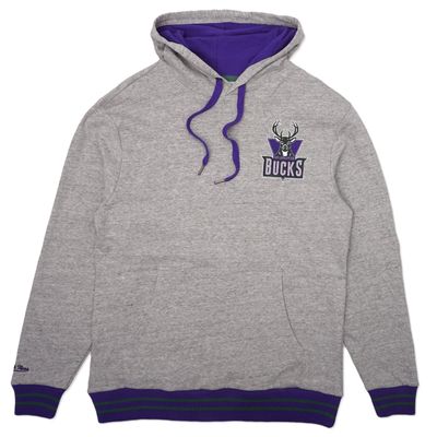 MITCHELL &amp; NESS MILWAUKEE BUCKS CLASSIC FRENCH TERRY PULLOVER HOODIE     