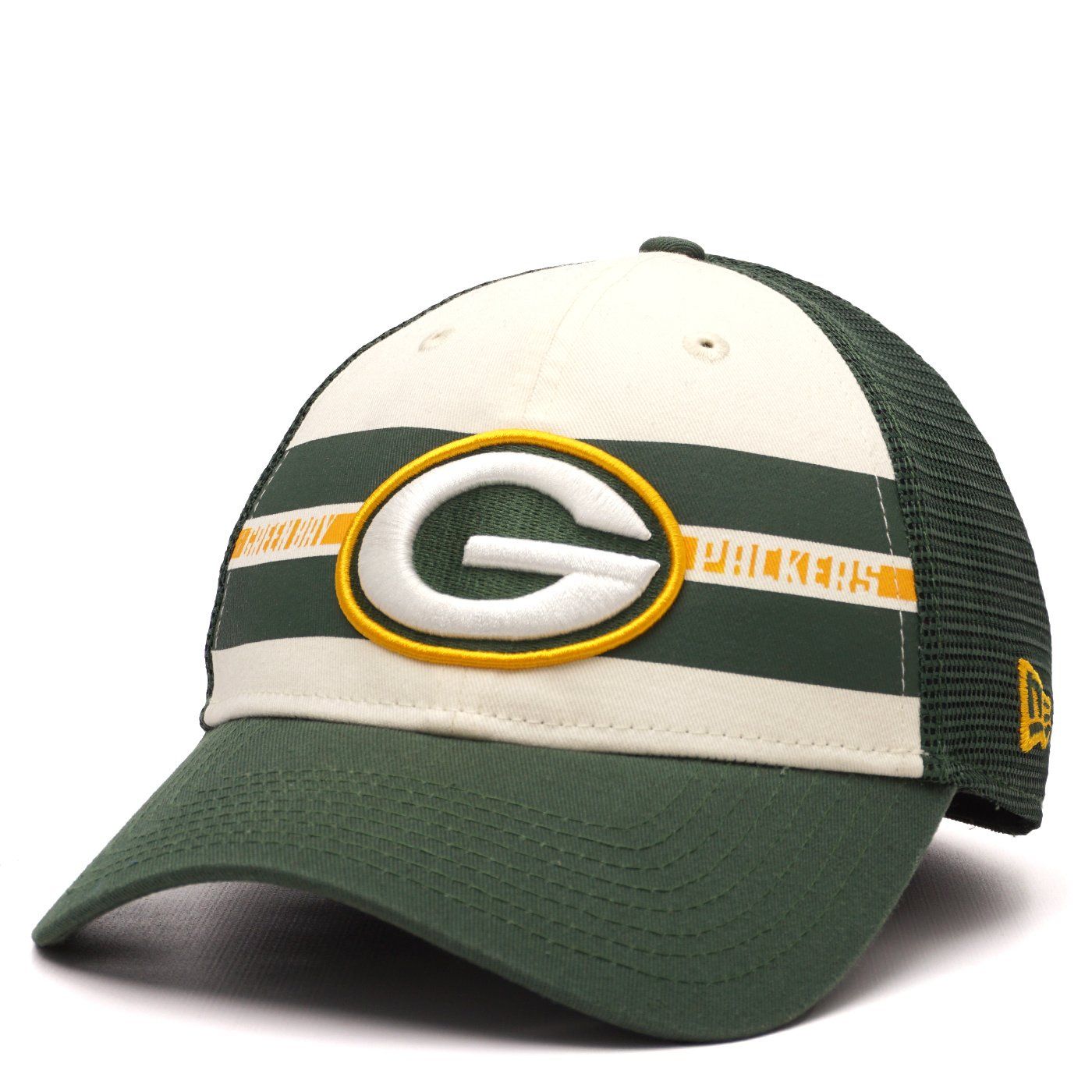 NEW ERA PACKERS TEAM STRIPE 9FORTY TRUCKER HAT