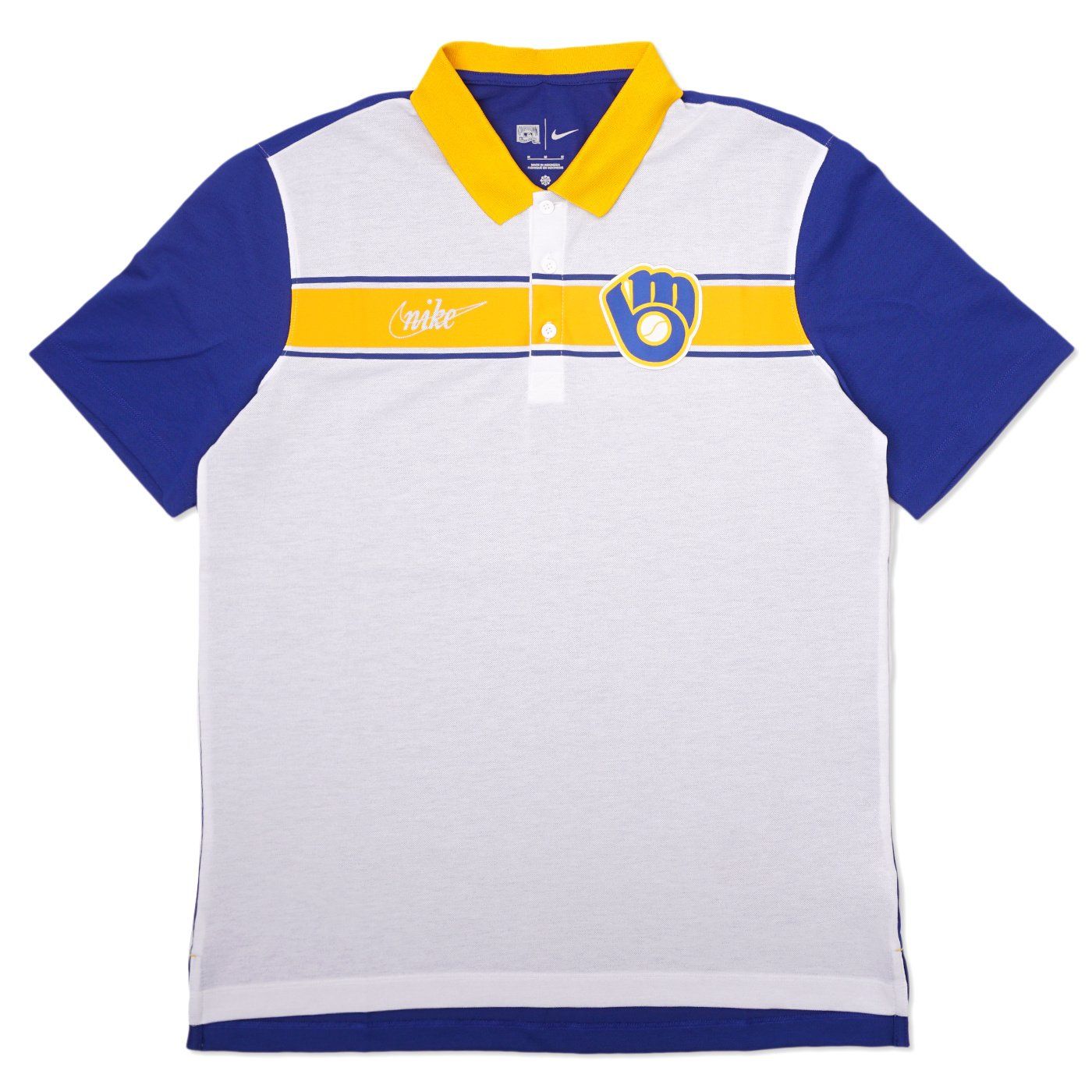 NIKE BREWERS REWIND STRIPE POLO   