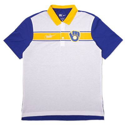 NIKE BREWERS REWIND STRIPE POLO   