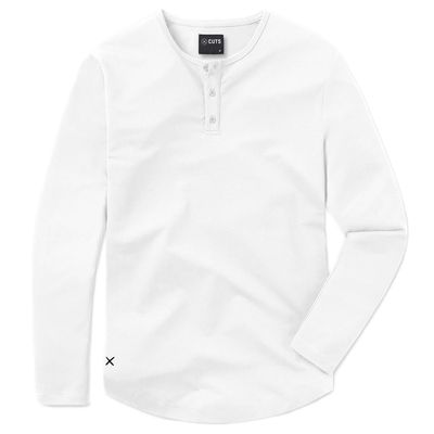 CUTS AO HENLEY CURVE HEM LONG SLEEVE 