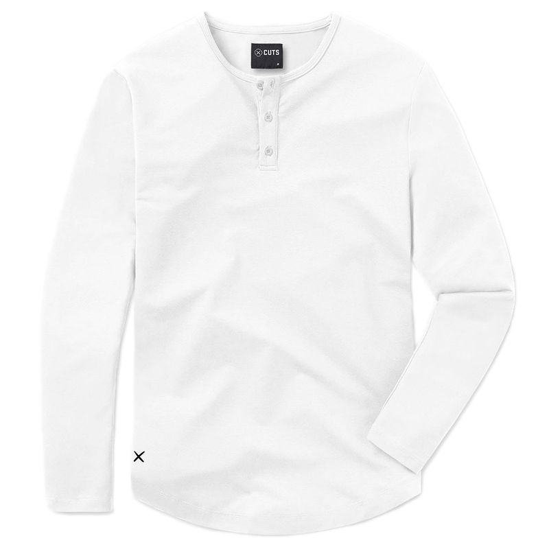 CUTS AO HENLEY CURVE HEM LONG SLEEVE   