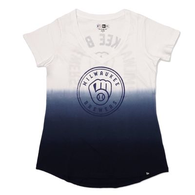 NEW ERA MILWAUKEE BREWERS WOMEN&#39;S DIP DYE TEE