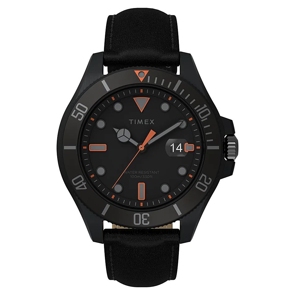 TIMEX HARBORSIDE COAST LEATHER STRAP WATCH