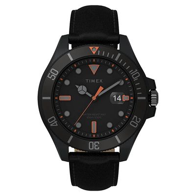 TIMEX HARBORSIDE COAST LEATHER STRAP WATCH